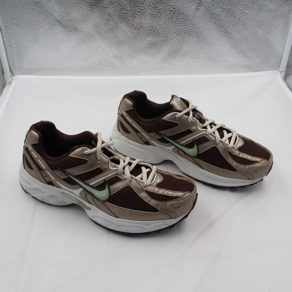 Nike Compete Run Women's Size 7.5 Brown Gold Green Swoosh Retro Running Shoes - Picture 6 of 9